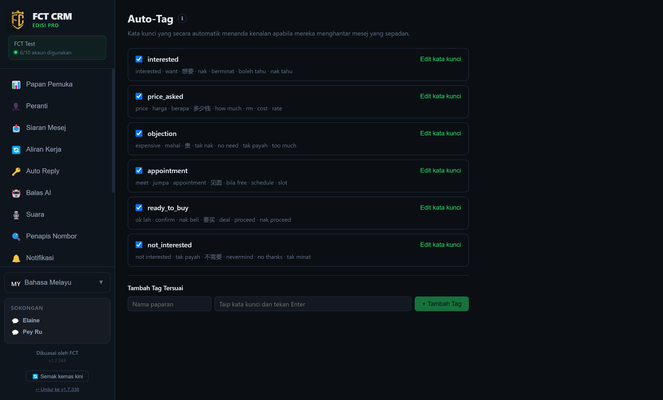 Peraturan auto-tag