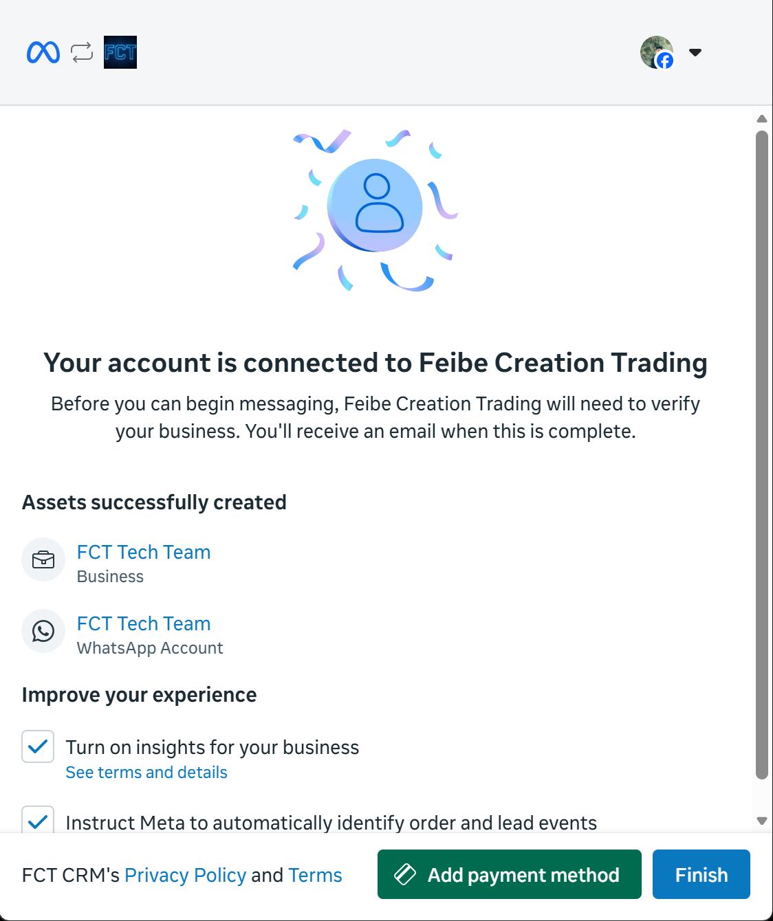 Connected, and the assets have been created